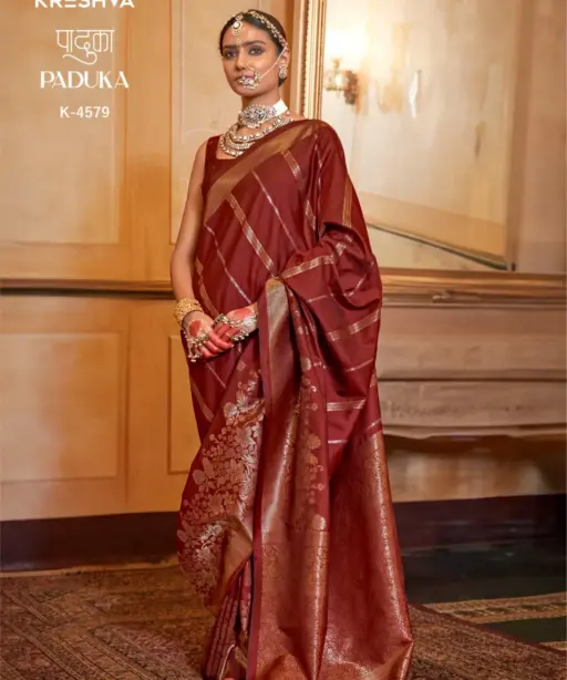 Kresha Paduka Silk with Zari Weaving Fancy Saree Collection