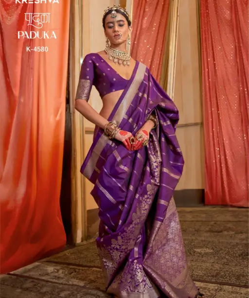 Kresha Paduka Silk with Zari Weaving Fancy Saree Collection
