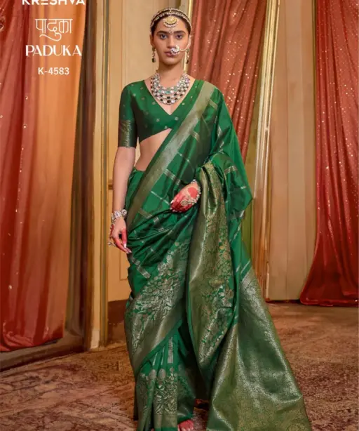 Kresha Paduka Silk with Zari Weaving Fancy Saree Collection