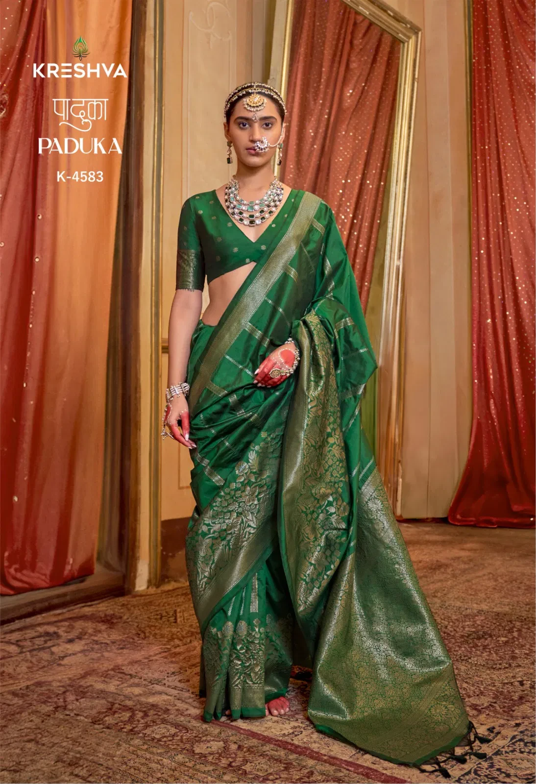 Kresha Paduka Silk with Zari Weaving Fancy Saree Collection