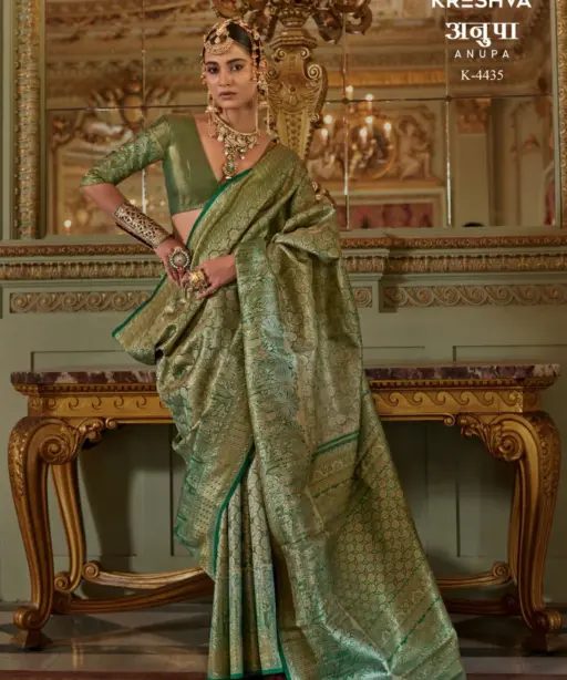 Kreshva Anupa Tissue Dharmavaram Silk Tradtional Wear Saree Collection