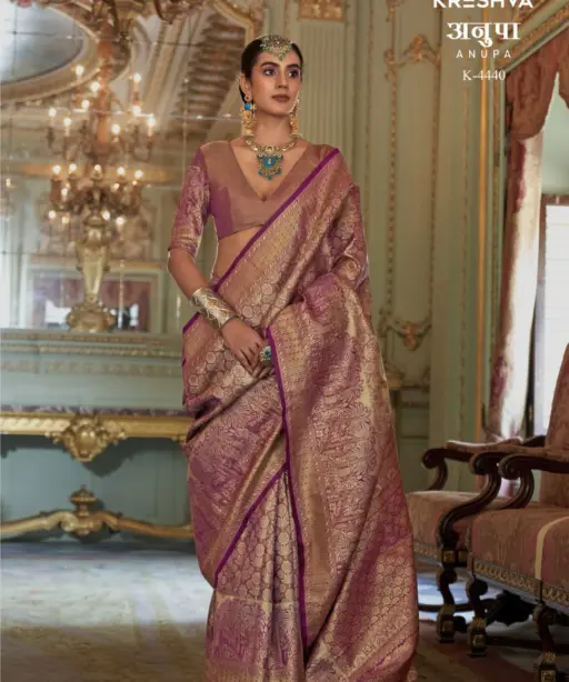 Kreshva Anupa Tissue Dharmavaram Silk Tradtional Wear Saree Collection