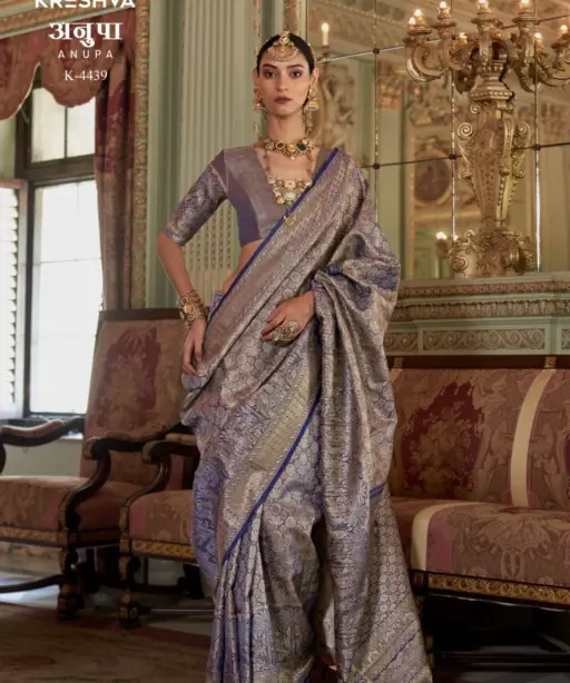 Kreshva Anupa Tissue Dharmavaram Silk Tradtional Wear Saree Collection