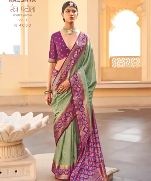 Kreshva Mantra Patola Vol 1 Silk Patola Sambalpuri Pallu Saree Collection