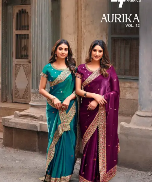 Lt Aurika Vol 12 Silk with Embroidery Work Party Wear Saree Collection