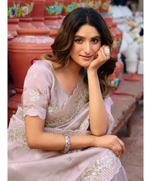 Lt Jimmy Vol 6 Cloud with Fancy Embroidery Work Saree Collection