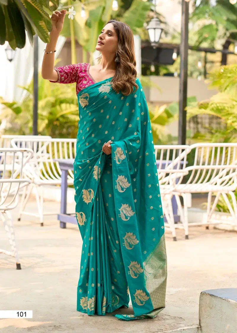 Lt Kontina Satin Silk with Embroidery Work Fancy Saree Collection