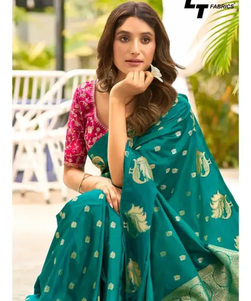 Lt Kontina Satin Silk with Embroidery Work Fancy Saree Collection