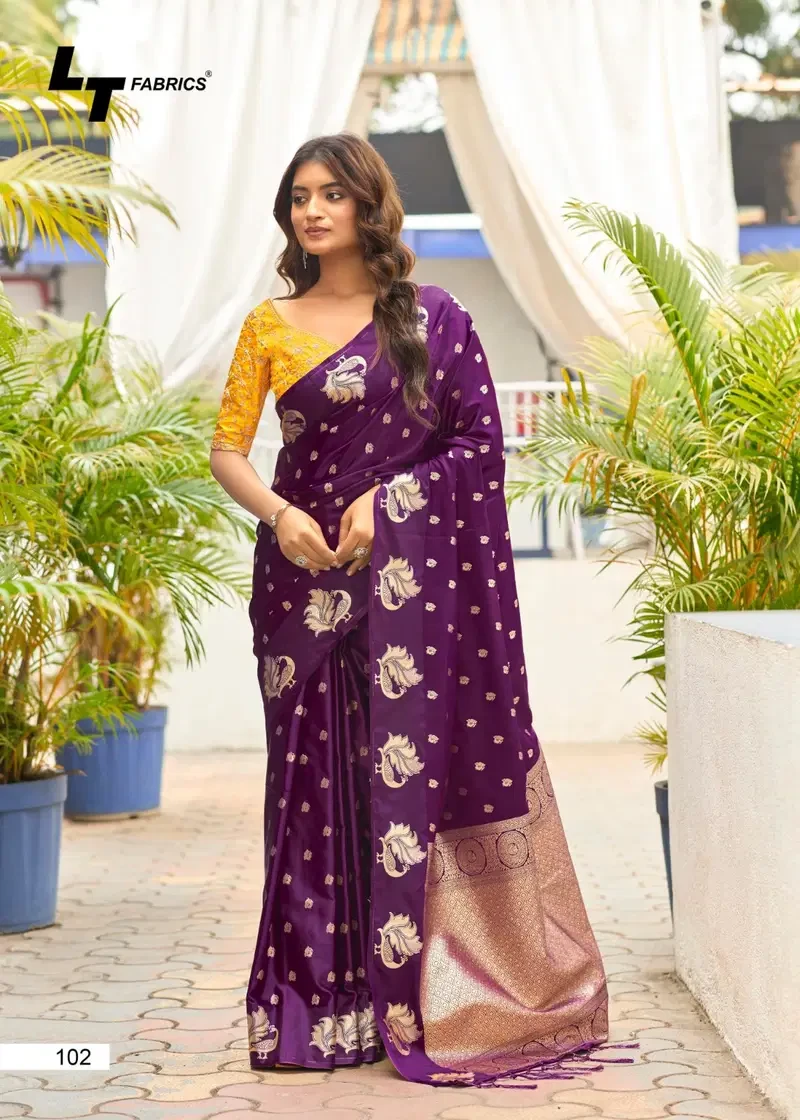Lt Kontina Satin Silk with Embroidery Work Fancy Saree Collection