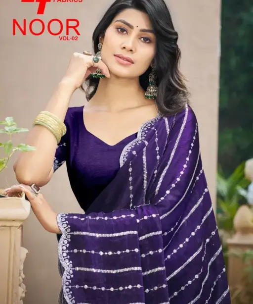 Lt Noor Vol 2 Fandy with Embroidery Work Fancy Saree Collection