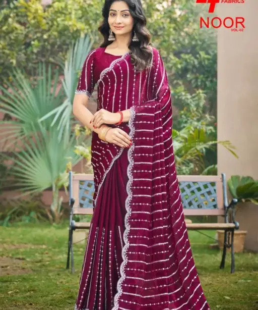 Lt Noor Vol 2 Fandy with Embroidery Work Fancy Saree Collection