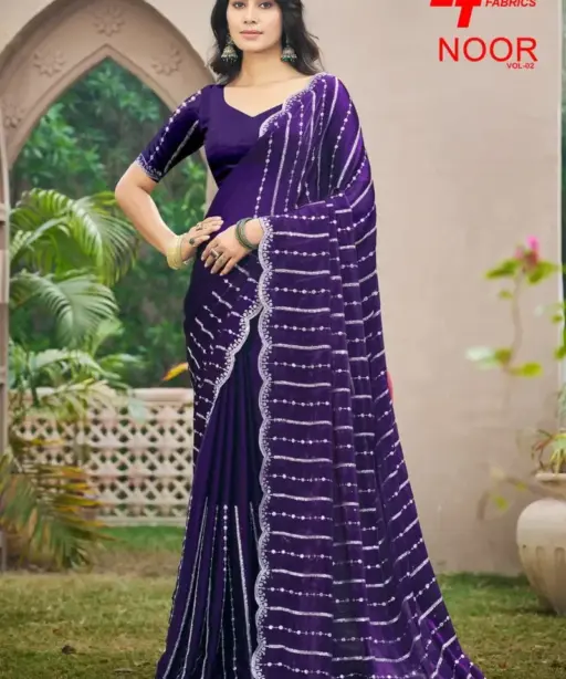 Lt Noor Vol 2 Fandy with Embroidery Work Fancy Saree Collection