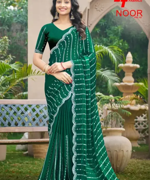 Lt Noor Vol 2 Fandy with Embroidery Work Fancy Saree Collection
