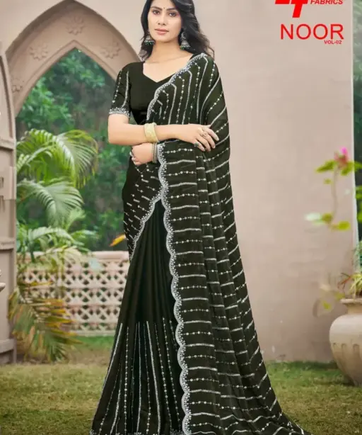 Lt Noor Vol 2 Fandy with Embroidery Work Fancy Saree Collection