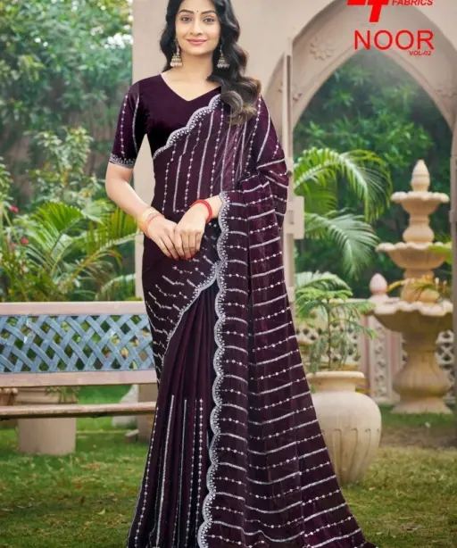 Lt Noor Vol 2 Fandy with Embroidery Work Fancy Saree Collection