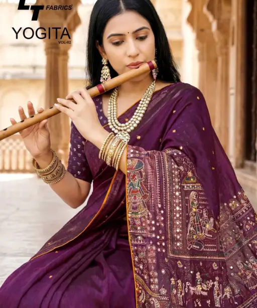 Lt Yogita Vol 2 Fandy Satin with Foil Print Festival Wear Saree Collection