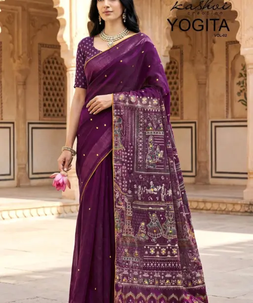 Lt Yogita Vol 2 Fandy Satin with Foil Print Festival Wear Saree Collection