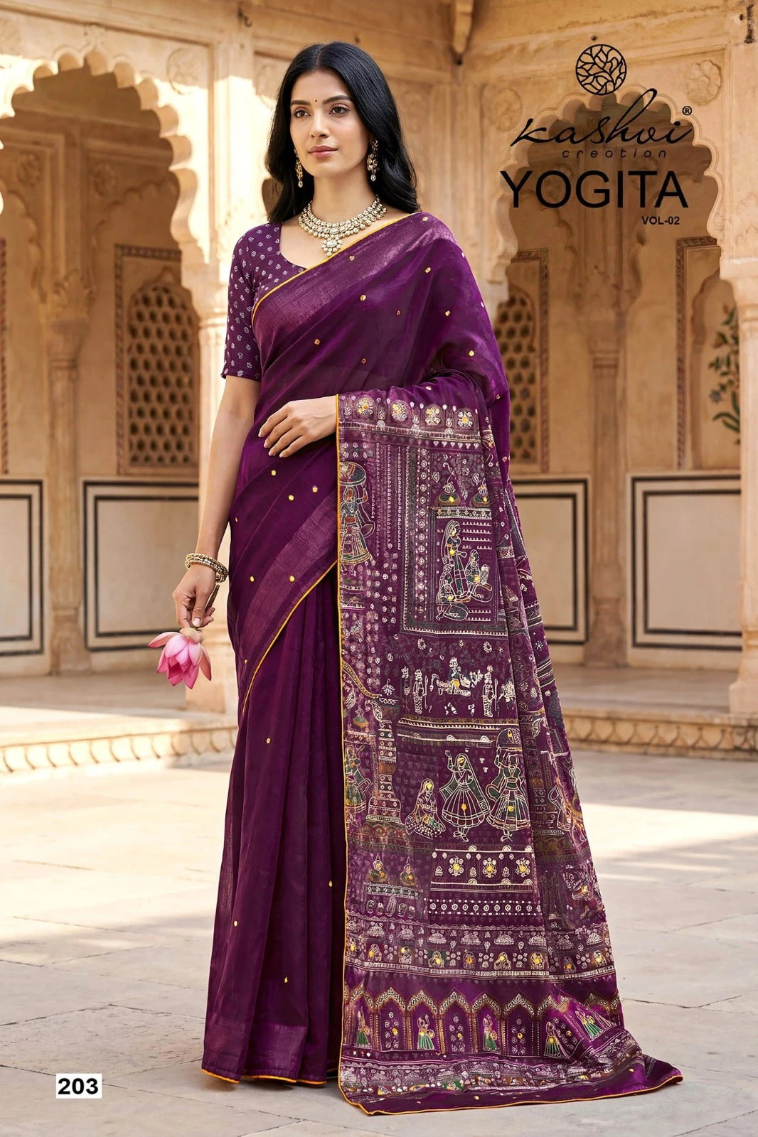 Lt Yogita Vol 2 Fandy Satin with Foil Print Festival Wear Saree Collection