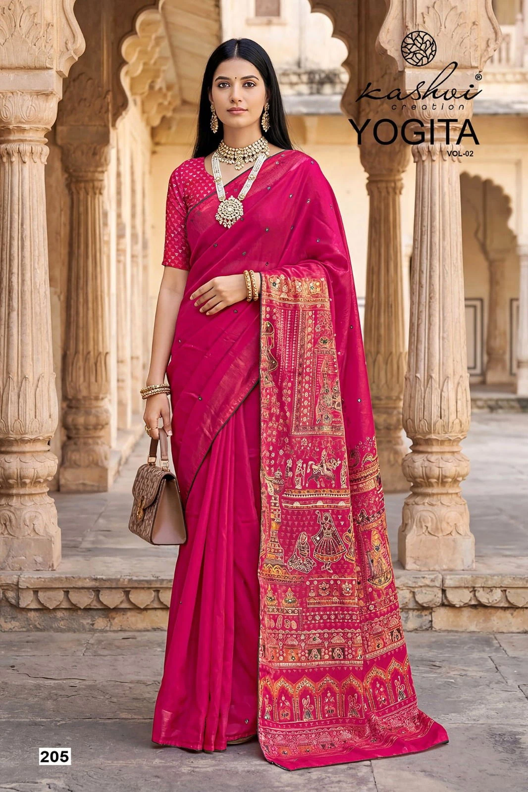 Lt Yogita Vol 2 Fandy Satin with Foil Print Festival Wear Saree Collection