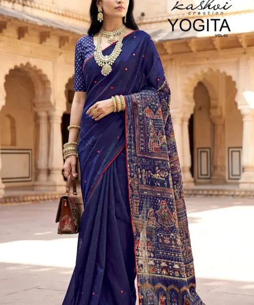 Lt Yogita Vol 2 Fandy Satin with Foil Print Festival Wear Saree Collection