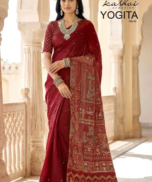 Lt Yogita Vol 2 Fandy Satin with Foil Print Festival Wear Saree Collection