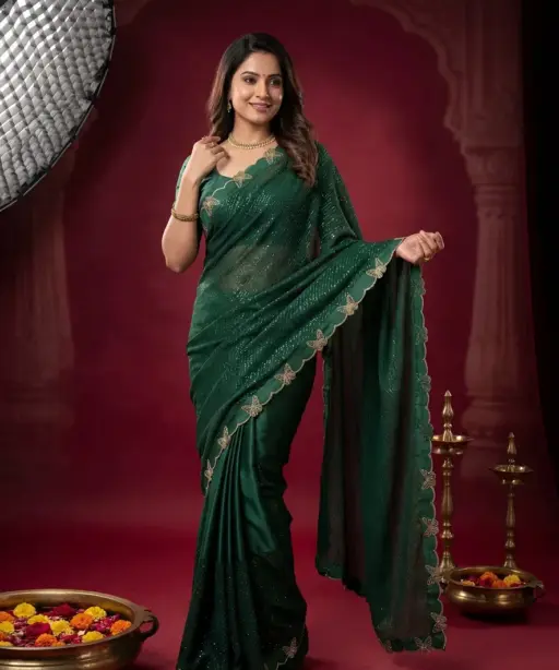 Mahek 210 Georgette Siroski Work Saree Collection