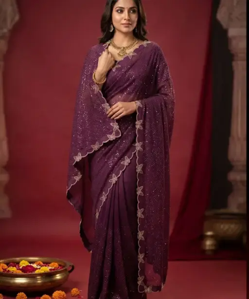 Mahek 210 Georgette Siroski Work Saree Collection