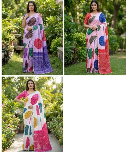 Mahek 213 Chinon Embroidery Party Wear Saree Collection