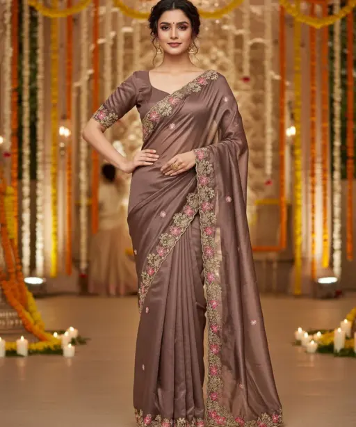 Mahek 218 Jimmy Choo Embroidery Worked Designer Saree Collection