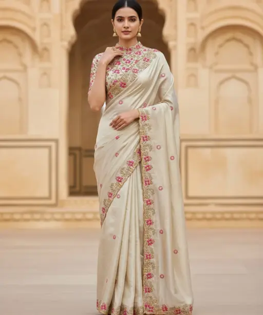 Mahek 218 Jimmy Choo Embroidery Worked Designer Saree Collection