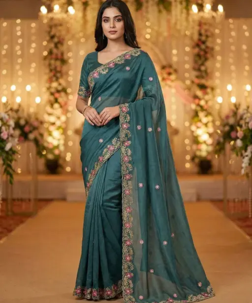 Mahek 218 Jimmy Choo Embroidery Worked Designer Saree Collection