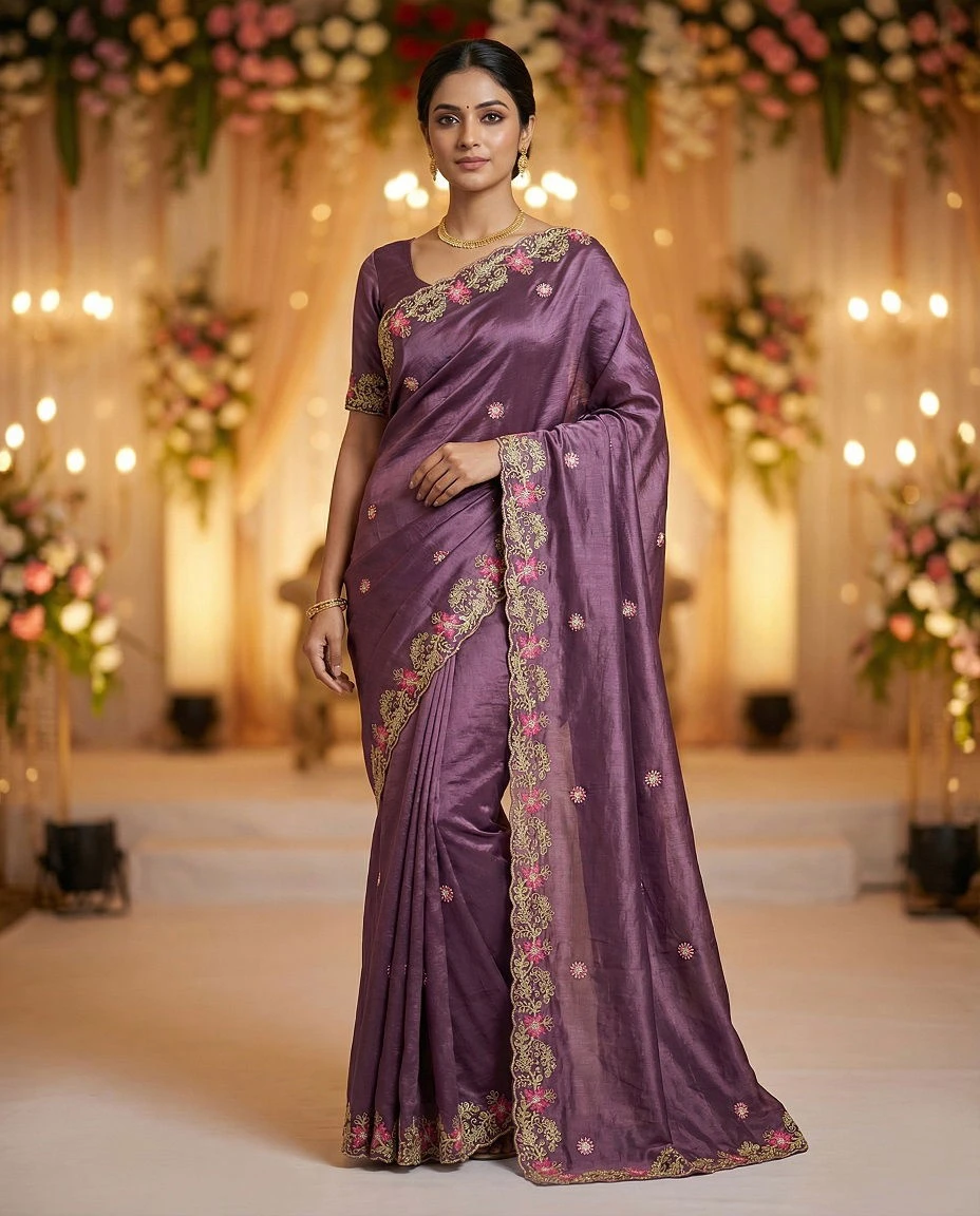 Mahek 218 Jimmy Choo Embroidery Worked Designer Saree Collection