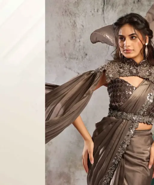 Mahotsav Selene Organza Silk with Embroidery Ready to Wear Saree