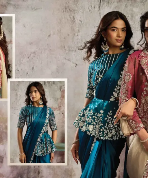 Mahotsav Selene Organza Silk with Embroidery Ready to Wear Saree