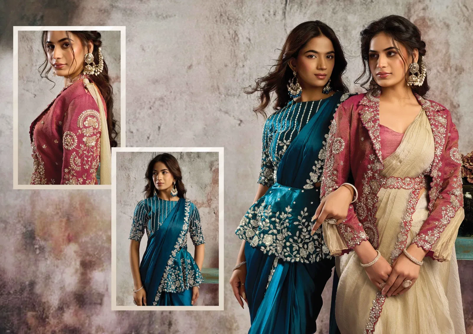 Mahotsav Selene Organza Silk with Embroidery Ready to Wear Saree