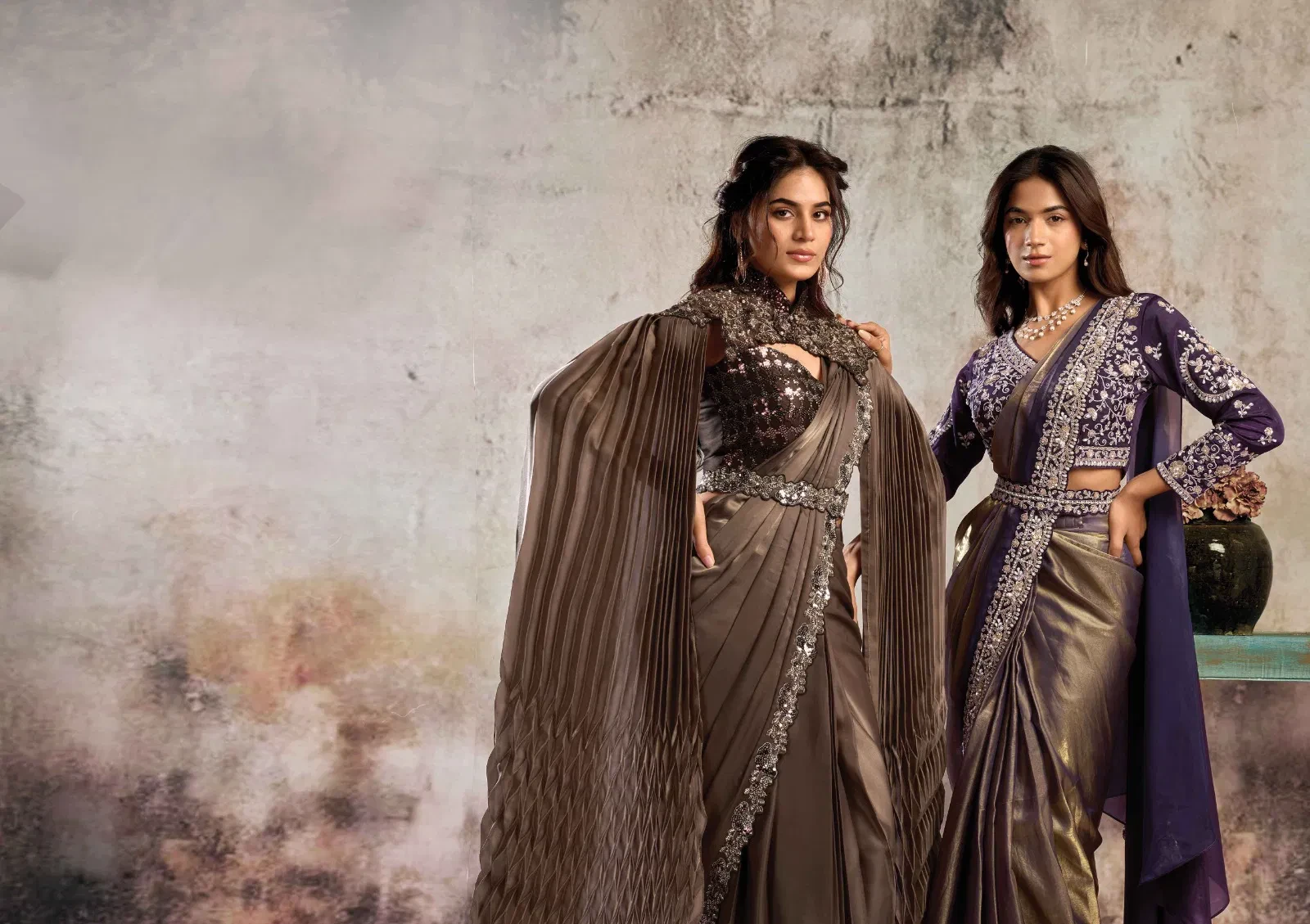 Mahotsav Selene Organza Silk with Embroidery Ready to Wear Saree