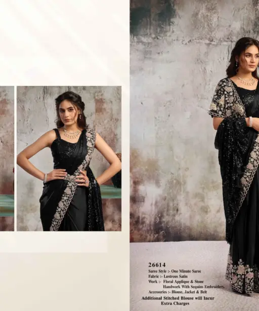 Mahotsav Selene Organza Silk with Embroidery Ready to Wear Saree