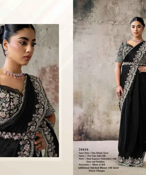 Mahotsav Selene Organza Silk with Embroidery Ready to Wear Saree