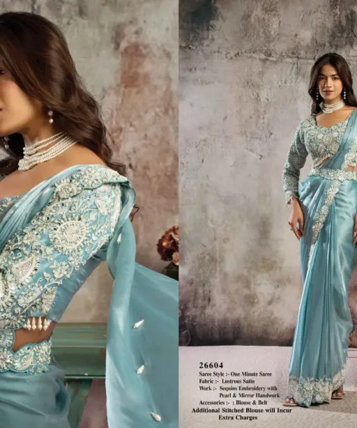 Mahotsav Selene Organza Silk with Embroidery Ready to Wear Saree