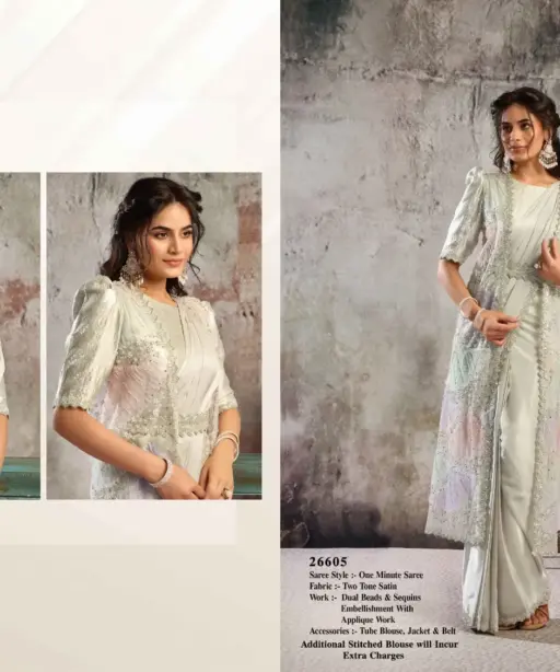 Mahotsav Selene Organza Silk with Embroidery Ready to Wear Saree