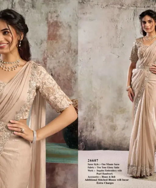 Mahotsav Selene Organza Silk with Embroidery Ready to Wear Saree