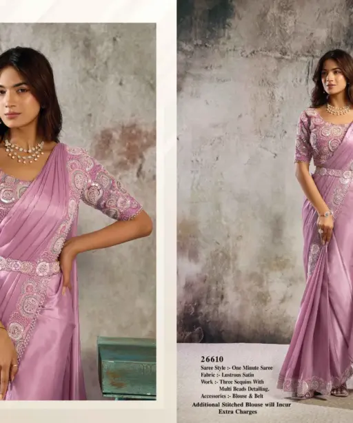 Mahotsav Selene Organza Silk with Embroidery Ready to Wear Saree