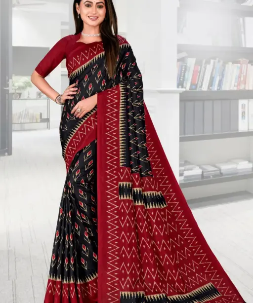 Malgudi Silk Vol 27 Nx Cracle Silk Printed Uniform Saree