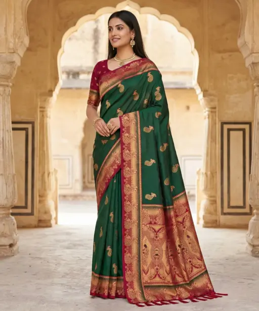 Mb 1013 Soft Paithani Silk Zari Weaving Festival Saree Collection