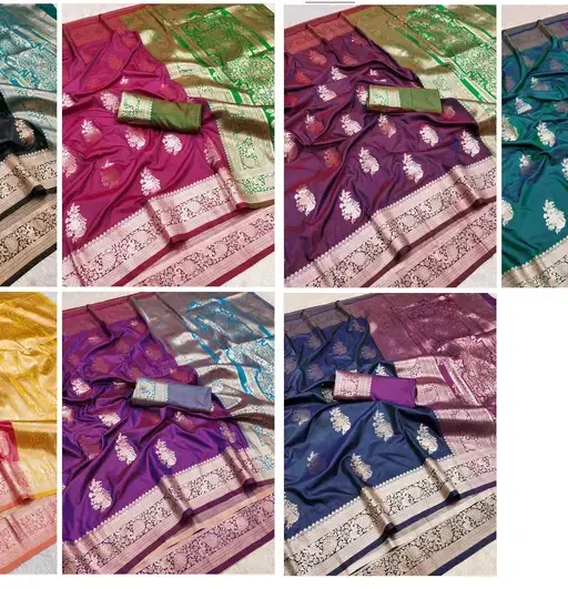 Mb 1027 Matka Soft Banarasi Silk Zari Weaving Saree Collection