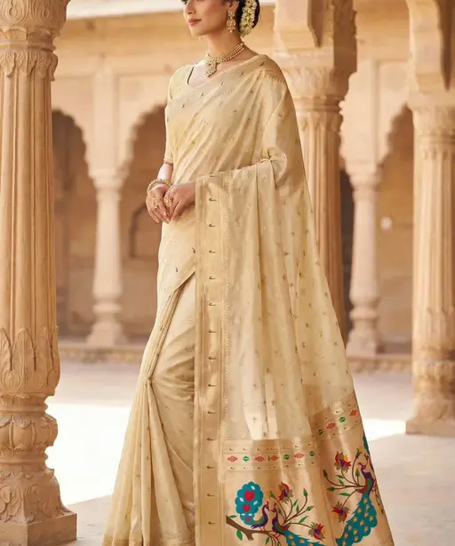 Mb 1101 Organza Silk Woven Butti Motifs Saree Collection