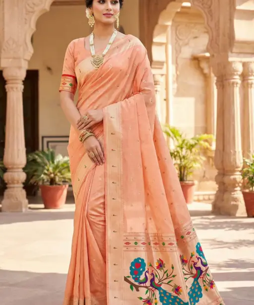 Mb 1101 Organza Silk Woven Butti Motifs Saree Collection