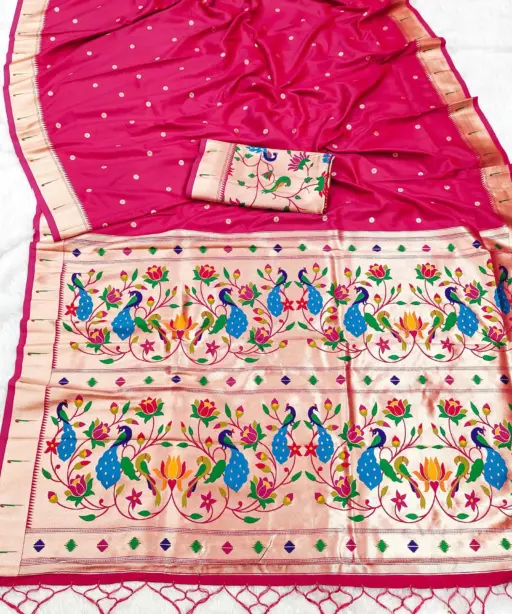 Mb 1180 Paithani Silk Golden Zari Embellished Saree Collection