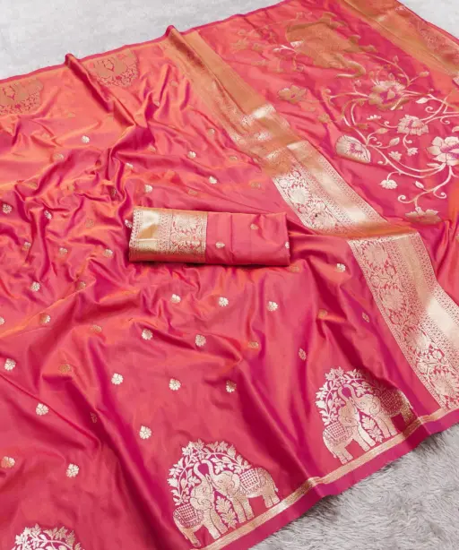 Mb 1209 Banarasi Silk Zari Motifs Saree Collection