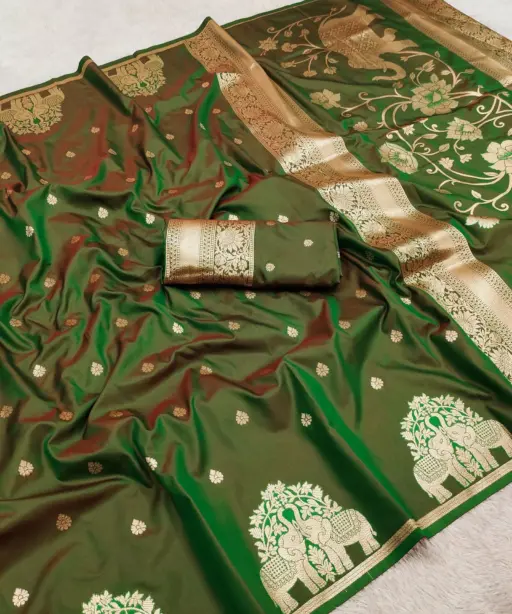 Mb 1209 Banarasi Silk Zari Motifs Saree Collection